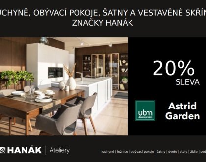 Využijte voucher s 20 % slevou na kuchyně, obývací pokoje, šatny a vestavěné skříně